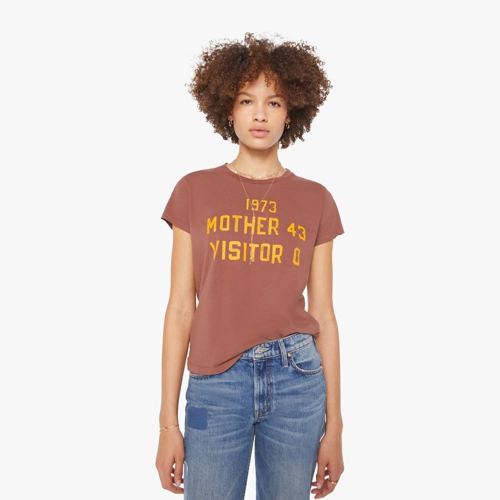 Mother The Boxy Goodie Goodie 1973 Short Sleeve Tee In Brown Women Size L
